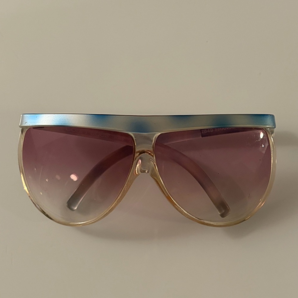 Courréges Gradient Pink Shield Sunglasses with Blue Frame - Picture 2 of 4